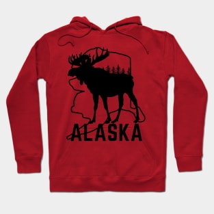 State Alaska and moose Hoodie